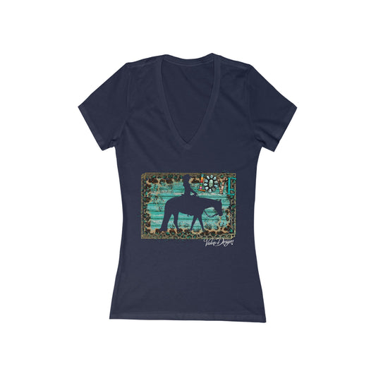 Women's Jersey Short Sleeve Deep V-Neck Tee