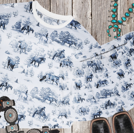 Toile Show Horse Cozy Pajama Set