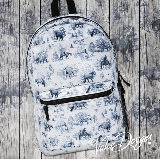 Toile Show Horse Blue Backpack