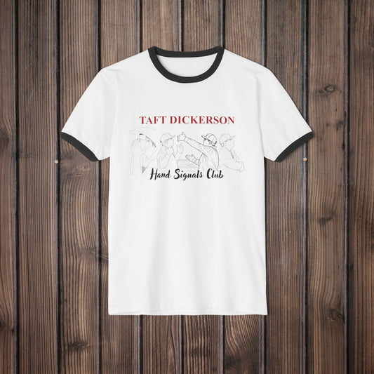 Taft Dickerson Hand Signals Club 1- Unisex Cotton Ringer T-Shirt