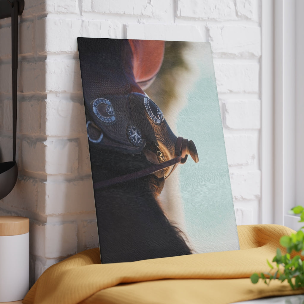 Stars & Horseshoes Saddle Glass Cutting Board