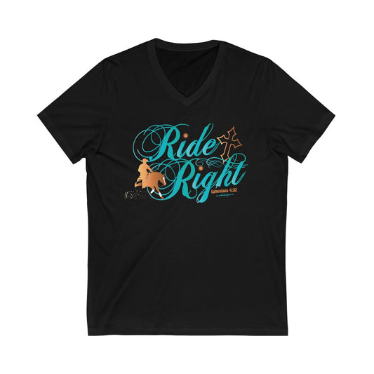 Ride Right Reining Unisex Short Sleeve V-Neck Tee