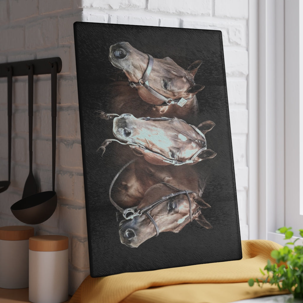 All Around Show Horse Glass Cutting Board