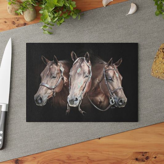 All Around Show Horse Glass Cutting Board