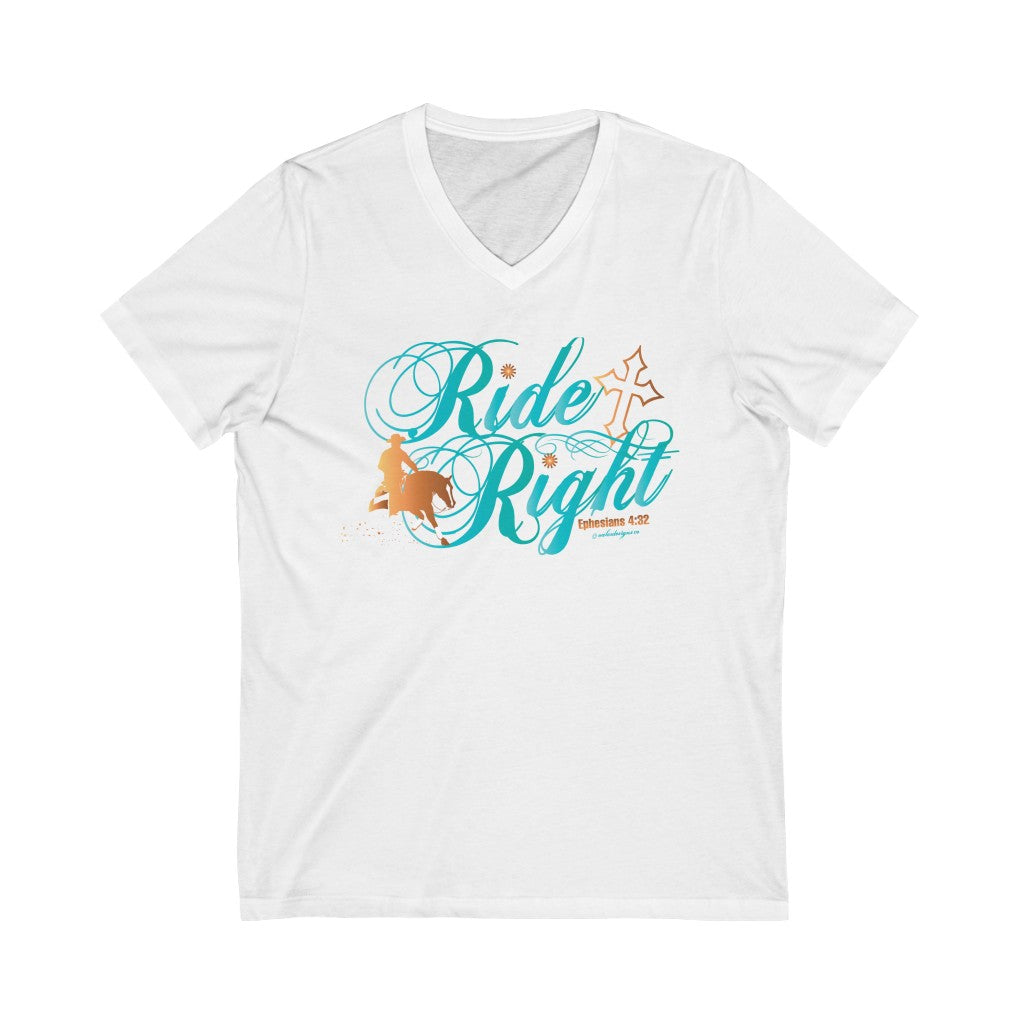 Ride Right Reining Unisex Short Sleeve V-Neck Tee