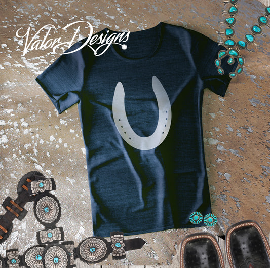 Reining Horse Slider Horse Shoe Unisex Short Sleeve Tee