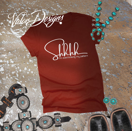 Shhh Im Overthinking My Pattern Horseshow Unisex Short Sleeve Tee