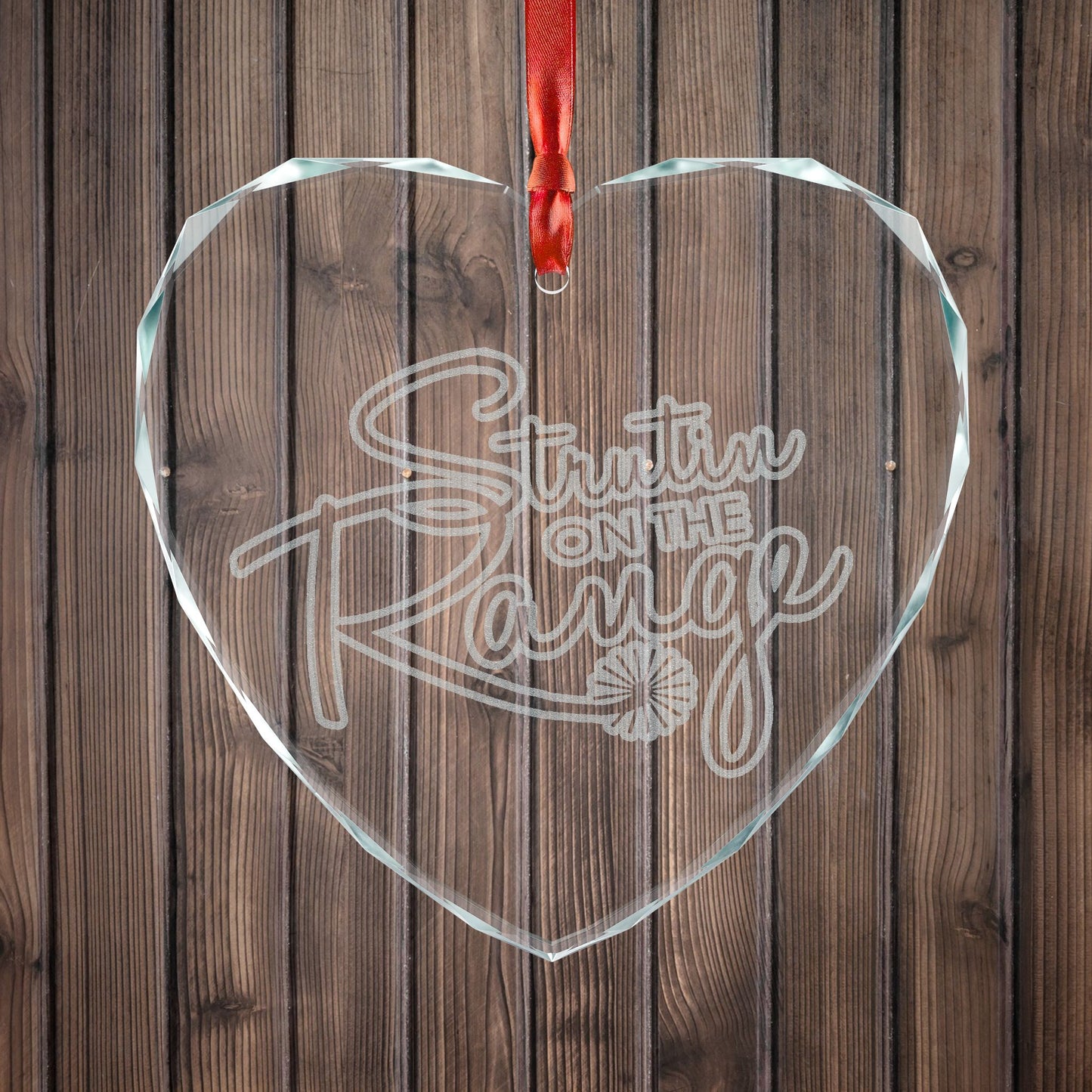 Struttin On The Range Engraved Ornament
