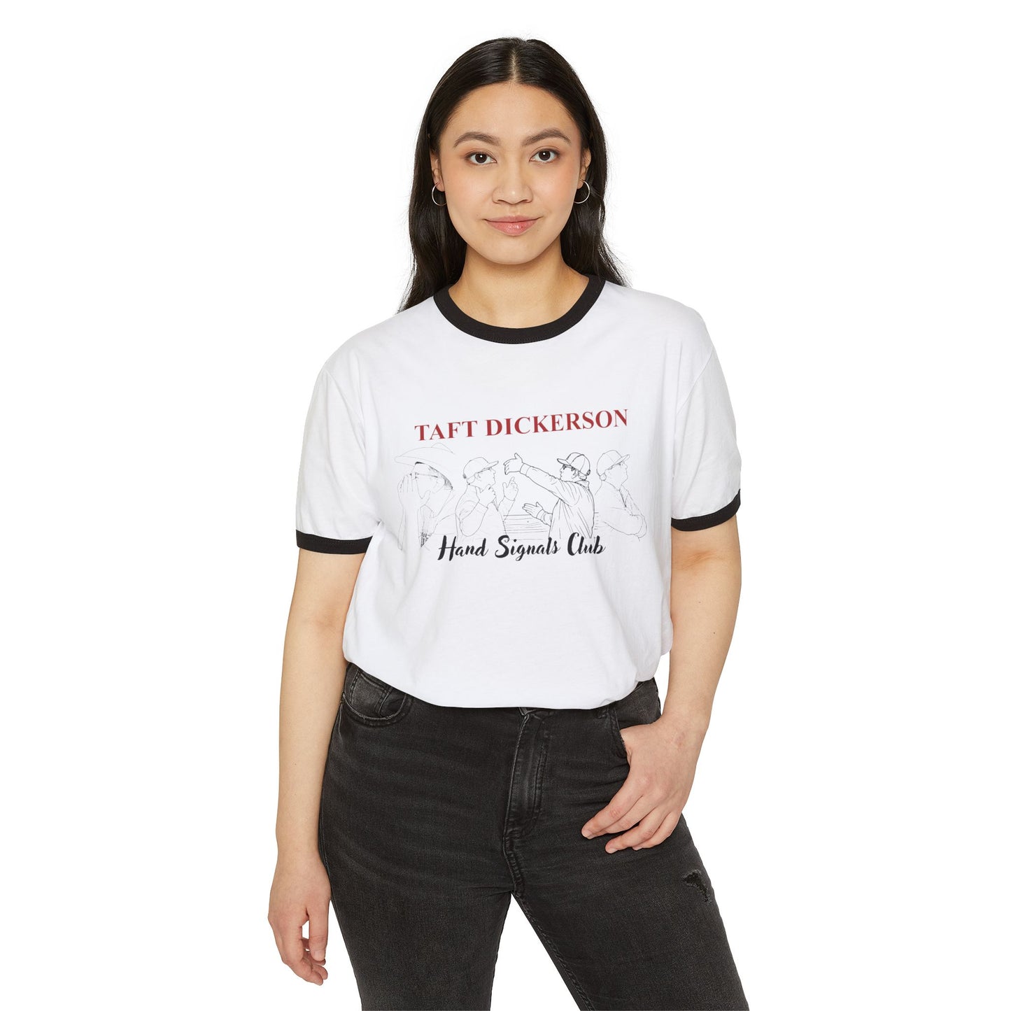 Taft Dickerson Hand Signals Club 1- Unisex Cotton Ringer T-Shirt