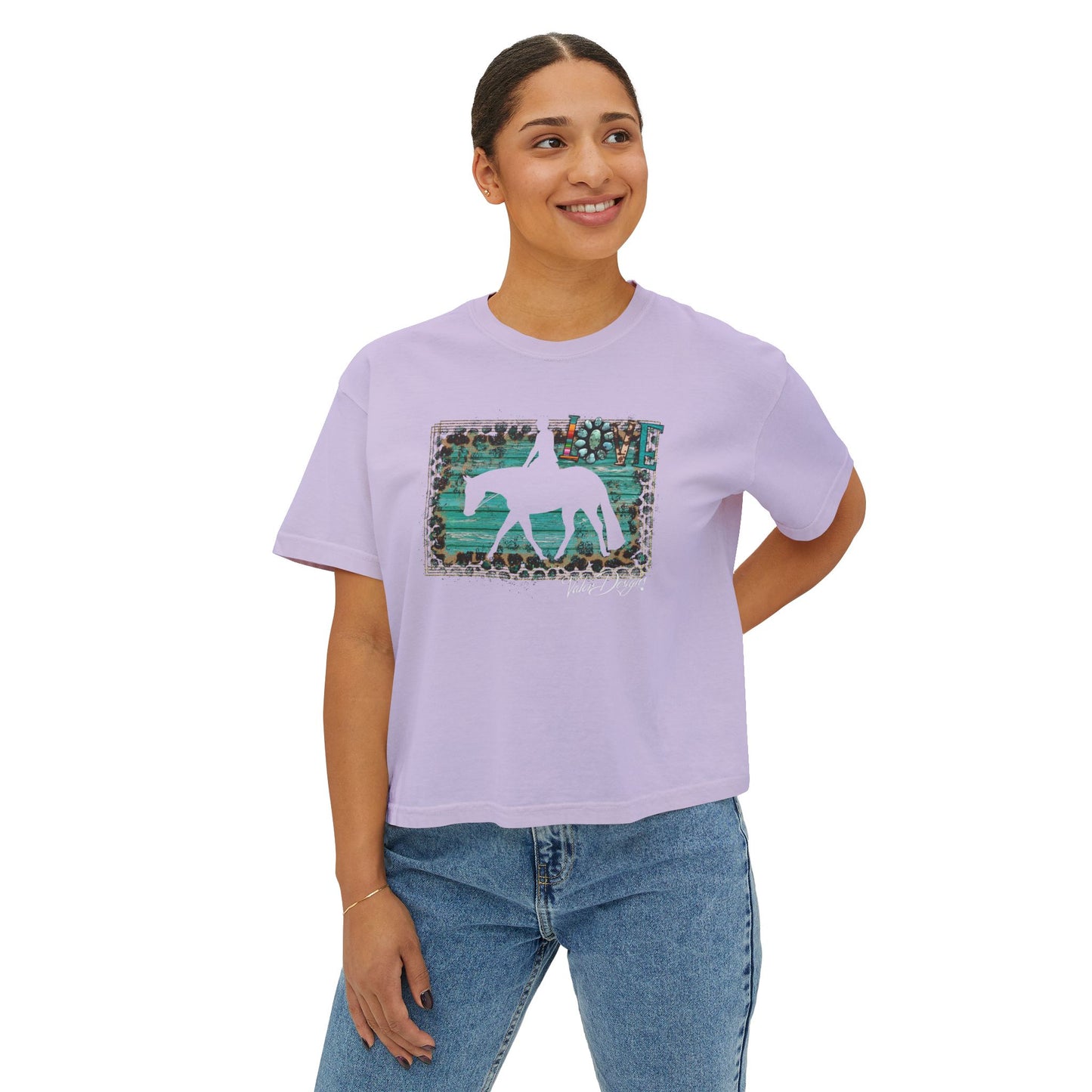 Love HUS Horses Women's Boxy Tee