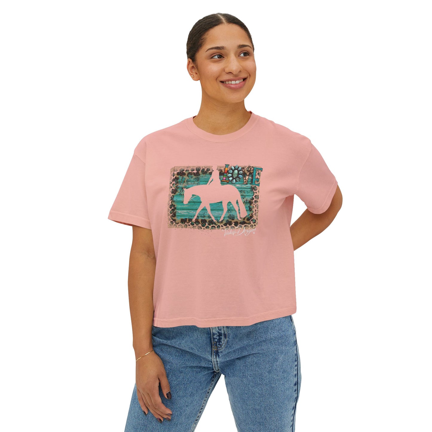 Love HUS Horses Women's Boxy Tee