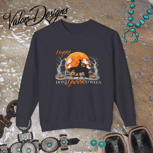 Happy Don't Spook O'ween Halloween Lightweight Crewneck Sweatshirt