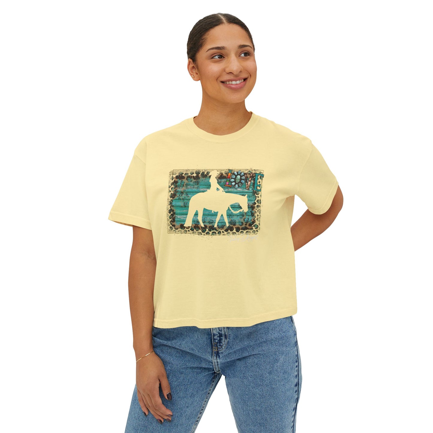 Love Western Pleasure Horses Women's Boxy Tee